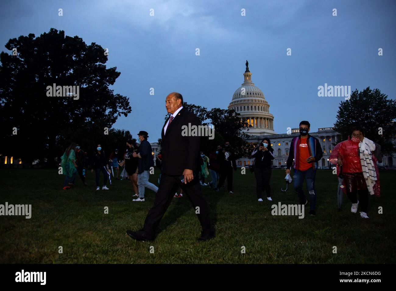 U.S. Representative Lou Correa (D-CA) marches with demonstrators from the 'United We Dream' organization at the U.S. Capitol in Washington, D.C. on September 22, 2021 to advocate for a pathway to citizenship for millions of immigrants (Photo by Bryan Olin Dozier/NurPhoto) Stock Photo