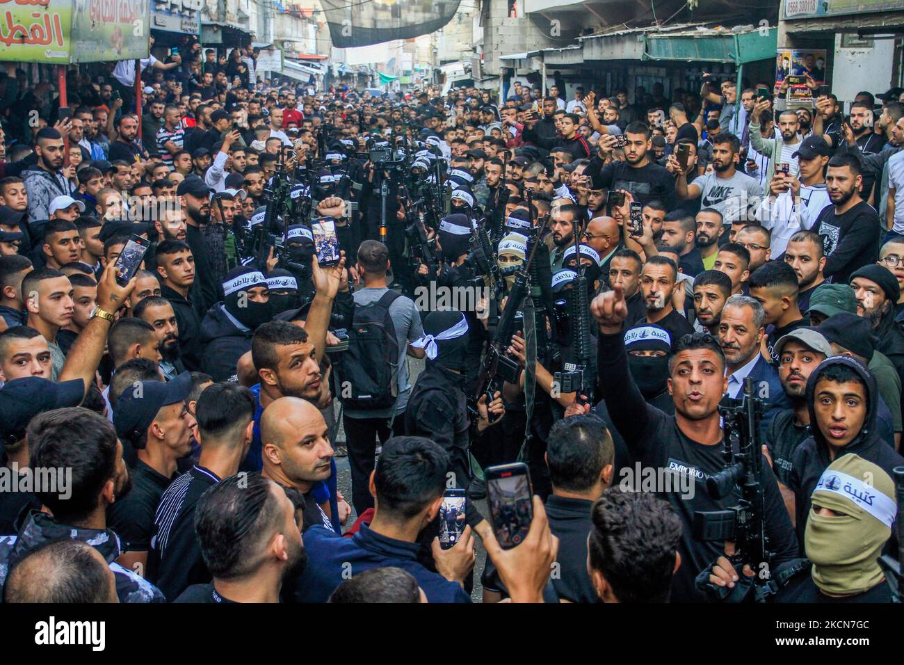 Nablus, Palestine. 04th Nov, 2022. Palestinian masked gunmen from the ...
