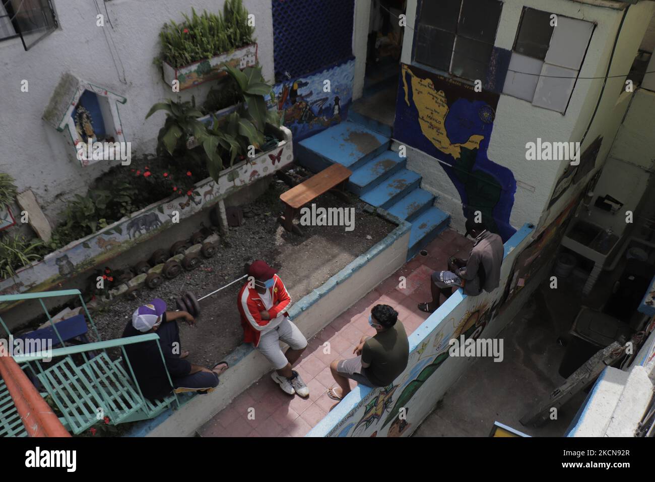 A view inside the Casa Tochán (Our house in Nahuatl) shelter, located