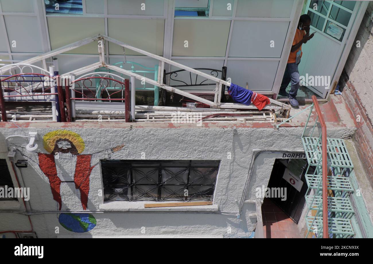 A view inside the Casa Tochán (Our house in Nahuatl) shelter, located