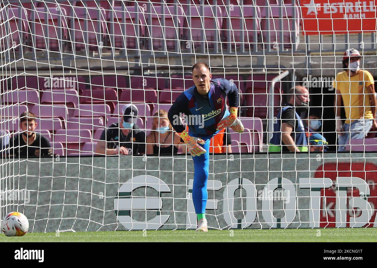 Marc Andre Ter Stegen during the match between FC Barcelona and Levante UD, corresponding to the week 7 of the Liga Santander, played at the Camp Nou Stadium, on26th September 2021, in Barcelona, Spain. -- (Photo by Urbanandsport/NurPhoto) Stock Photo