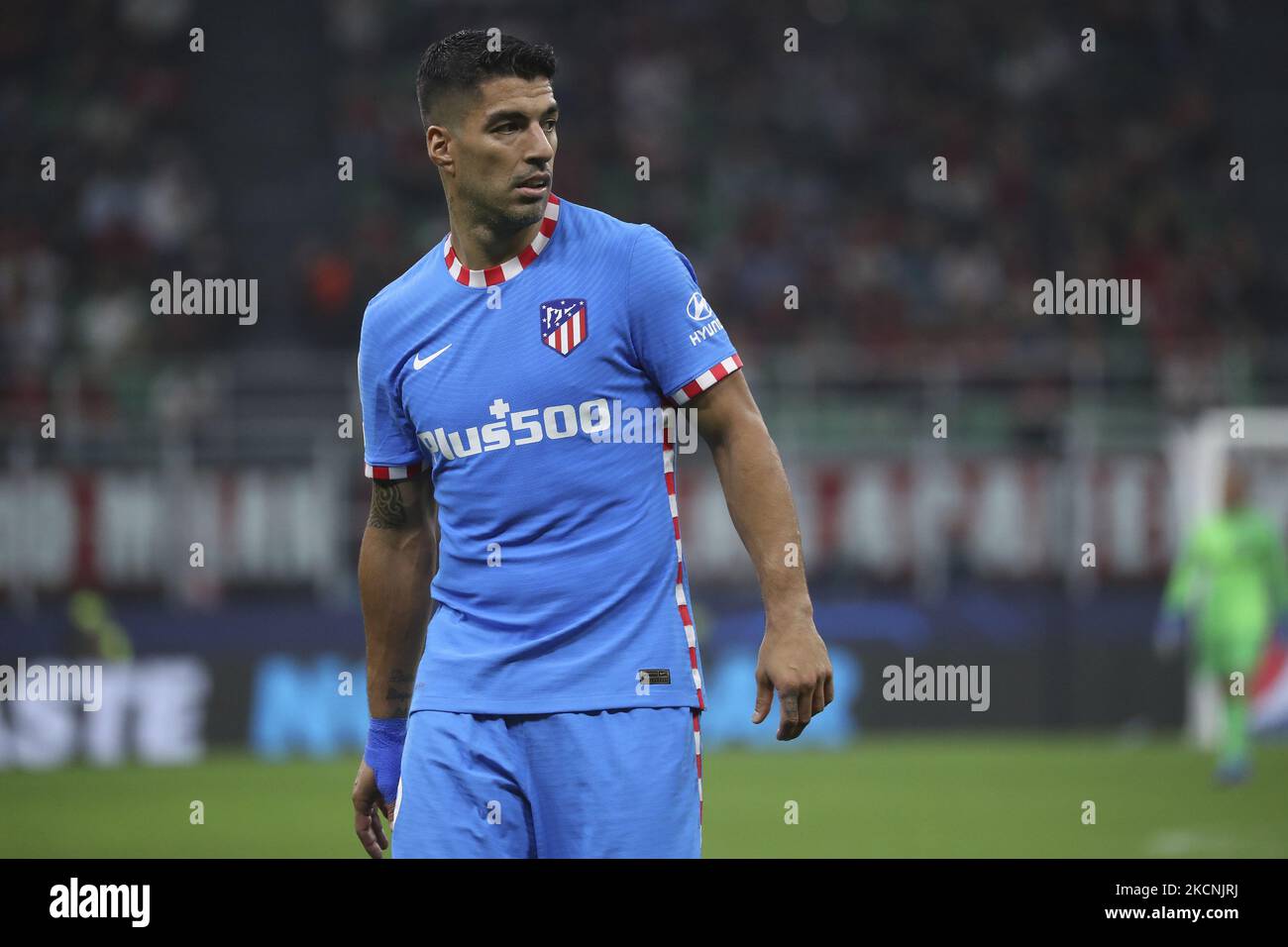 Luis Suarez of Atletico Madrid looks on during the UEFA Champions