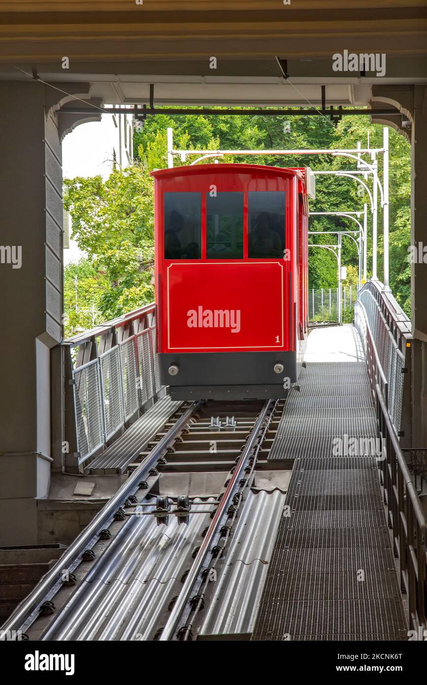 Red Funicular Train Switzerland national railway hi-res stock photography and images - Alamy