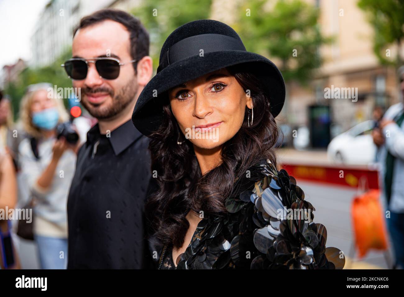 Julia Haart attends the Fendi Fashion Show during the Milan Fashion Week Spring / Summer 2022 on September 22, 2021 in Milan, Italy. (Photo by Alessandro Bremec/NurPhoto) Stock Photo