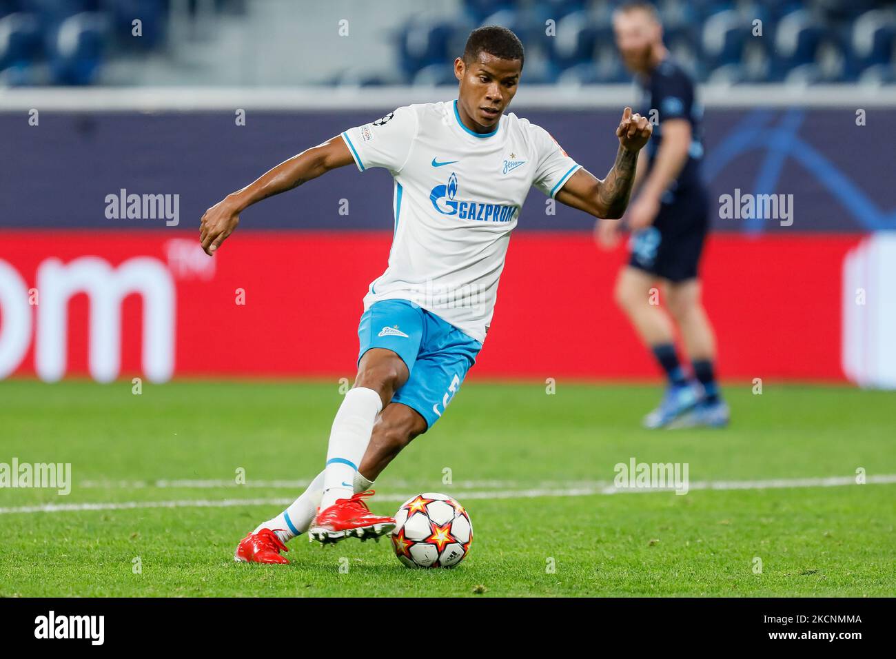 Wilmar Barrios of Zenit in action during the UEFA Champions League Group H match between Zenit St. Petersburg and Malmo FF on September 29, 2021 at Gazprom Arena in Saint Petersburg, Russia. (Photo by Mike Kireev/NurPhoto) Stock Photo