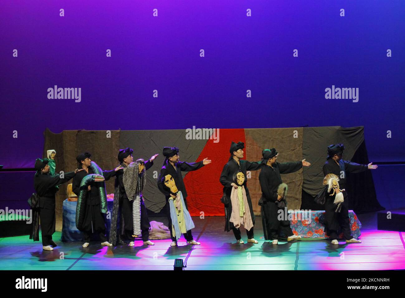 Puppet Korean Sep 30, 2021-Seoul, South Korea-Actors performs about Kkoktugakshi nori ...