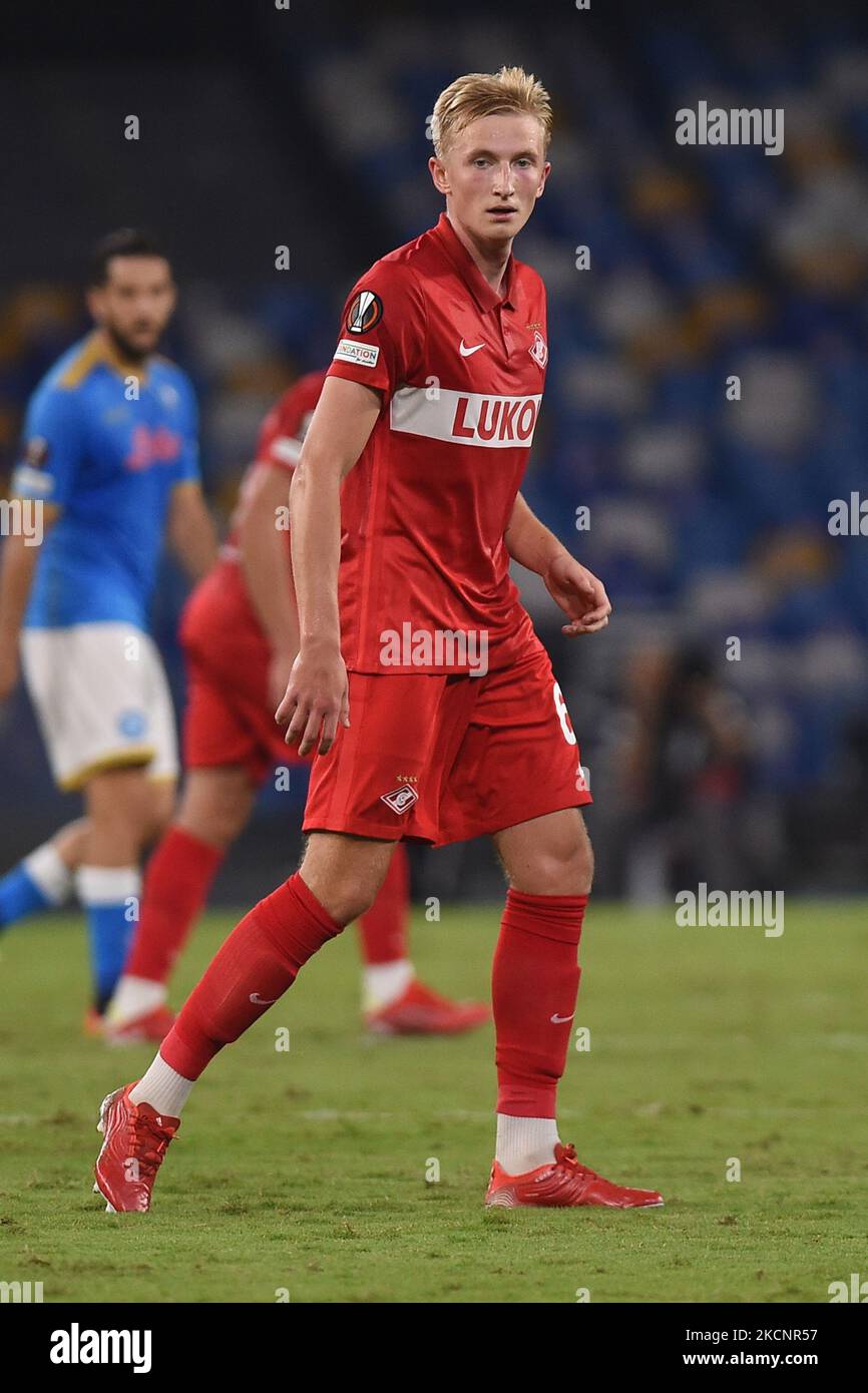 Ruslan Litvinov of Spartak Moscow shoots on goal during the UEFA