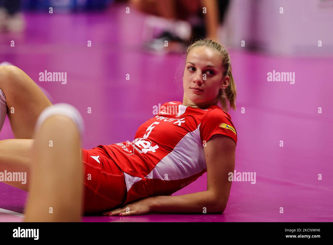 Sofia Monza 5 of UYBA Unet E-Work Busto Arsizio during the Trofeo Mimmo Fu...
