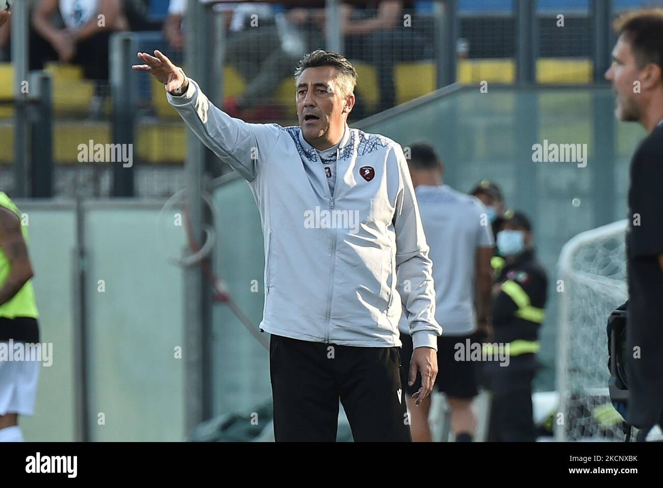 Coach ofW Reggina Alfredo Aglietti during the Italian Football Championship League BKT AC Pisa vs Reggina 1914 on October 02, 2021 at the Arena Garibaldi in Pisa, Italy (Photo by Gabriele Masotti/LiveMedia/NurPhoto) Stock Photo