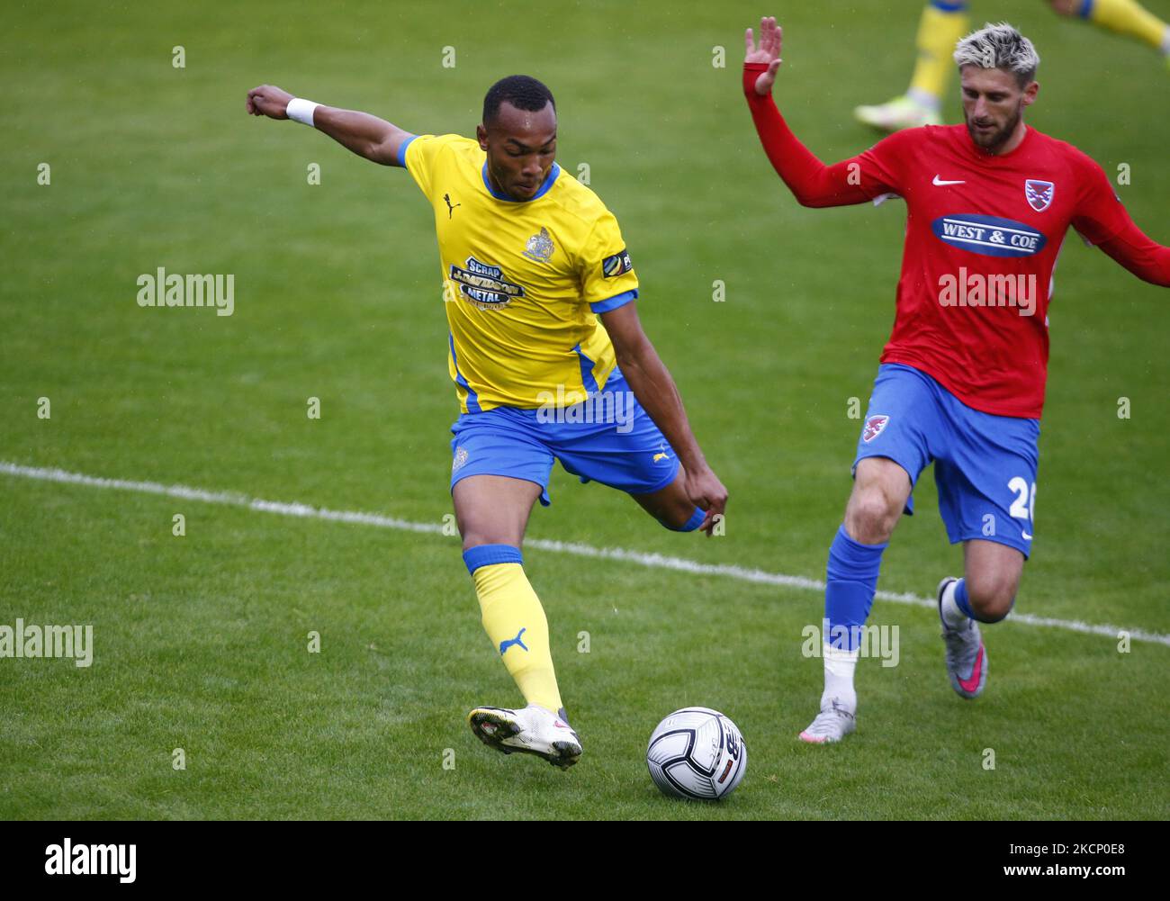 Hartlepool United's Ollie Finney during the Vanarama National League match  between Altrincham and Hartlepool United at Moss Lane, Altrincham on  Tuesday 19th September 2023. (Photo: Scott Llewellyn