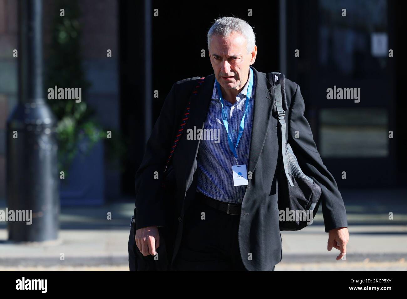 Paul Mason, self-described Marxist, on day four of the Conservative Party Conference at Manchester Central, Manchester on Wednesday 6th October 2021. (Photo by MI News/NurPhoto) Stock Photo