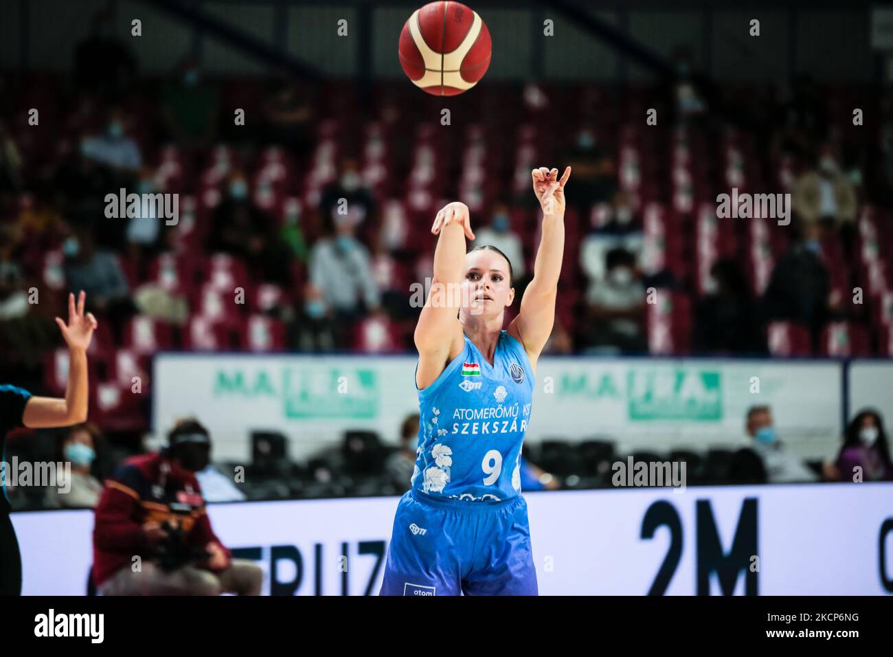 Studer Ãgnes (KSC Szekszard) during the Basketball Euroleague Women Championship Umana Reyer Venezia vs KSC Szekszard on October 06, 2021 at the Palasport Taliercio in Venice, Italy (Photo by Mattia Radoni/LiveMedia/NurPhoto) Stock Photo