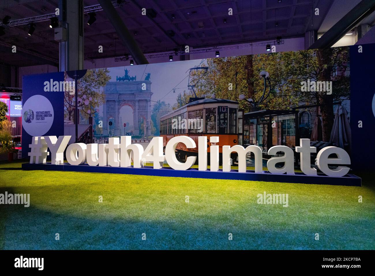 The Youth4Climate Pre-COP Event at MiCo Convention Centre on September 28, 2021 in Milan, Italy. (Photo by Alessandro Bremec/NurPhoto) Stock Photo