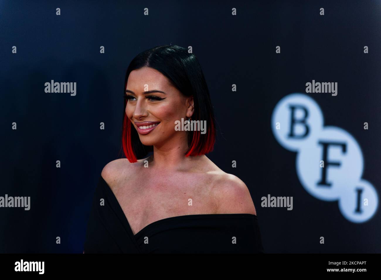 Eden Harvey attends the UK Premiere of 'Last Night In Soho' during the 65th London Film Festival at The Royal Festival Hall, in London, Britain, 9 October 2021. (Photo by Maciek Musialek/NurPhoto) Stock Photo