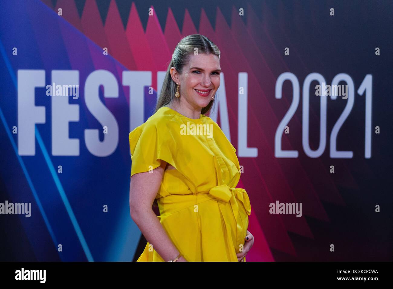 Lily Rabe attends the "The Tender Bar" Premiere during the 65th BFI