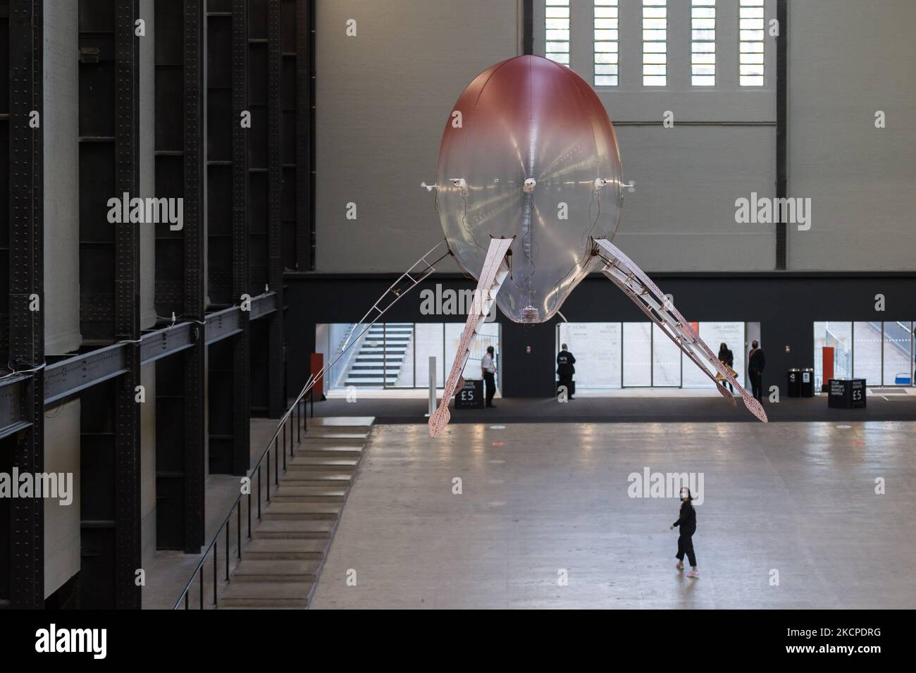 LONDON, UNITED KINGDOM - OCTOBER 11, 2021: Tate Modern unveils a new aerial work at the Turbine Hall 'In Love With The World' by Korean American conceptual artist Anicka Yi for the 2021 Hyundai Commission on October 11, 2021 in London, England. (Photo by WIktor Szymanowicz/NurPhoto) Stock Photo