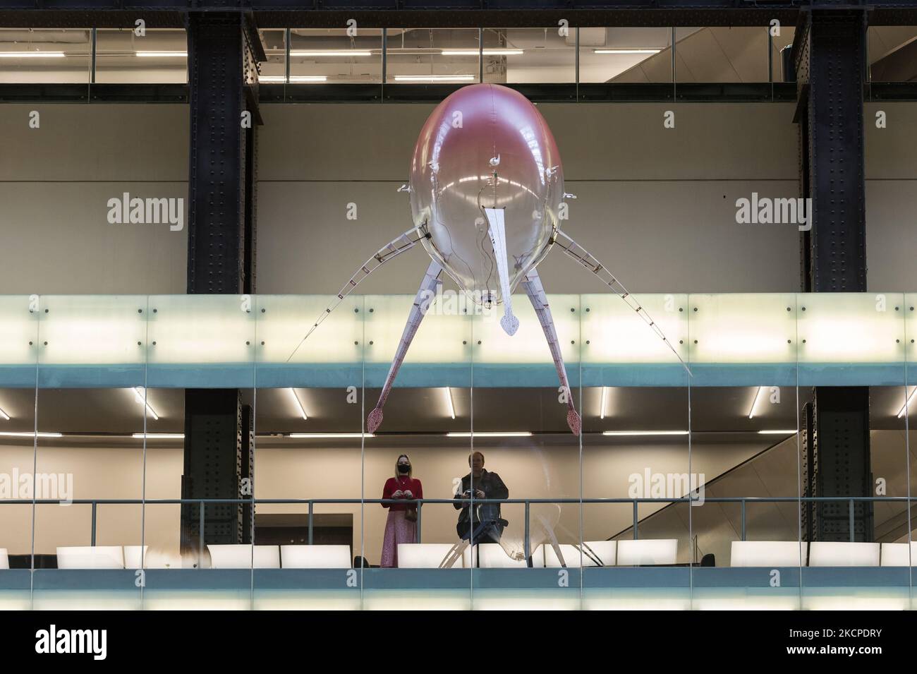 LONDON, UNITED KINGDOM - OCTOBER 11, 2021: Tate Modern unveils a new aerial work at the Turbine Hall 'In Love With The World' by Korean American conceptual artist Anicka Yi for the 2021 Hyundai Commission on October 11, 2021 in London, England. (Photo by WIktor Szymanowicz/NurPhoto) Stock Photo