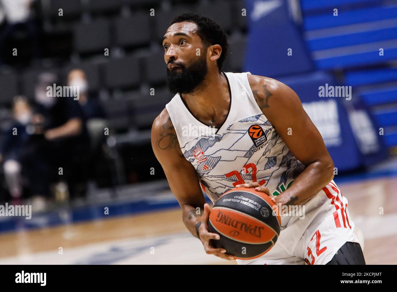 Darrun Hilliard of Bayern in action during the EuroLeague Basketball match  between Zenit St. Petersburg and FC Bayern Munich on October 14, 2021 at  Sibur Arena in Saint Petersburg, Russia. (Photo by