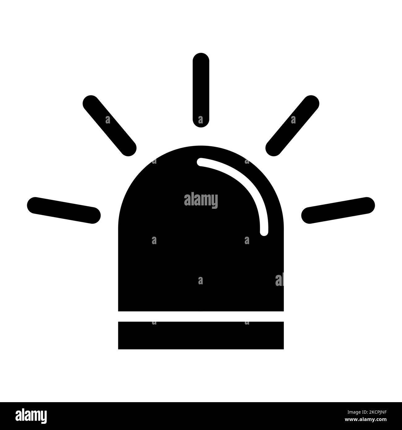 Siren fire alarm sign, signal danger light symbol, ambulance police alert vector illustration