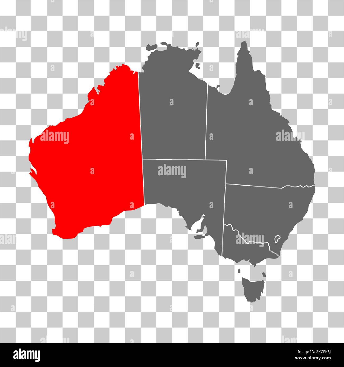 Australia map of Western Australia icon, geography blank concept, isolated graphic background