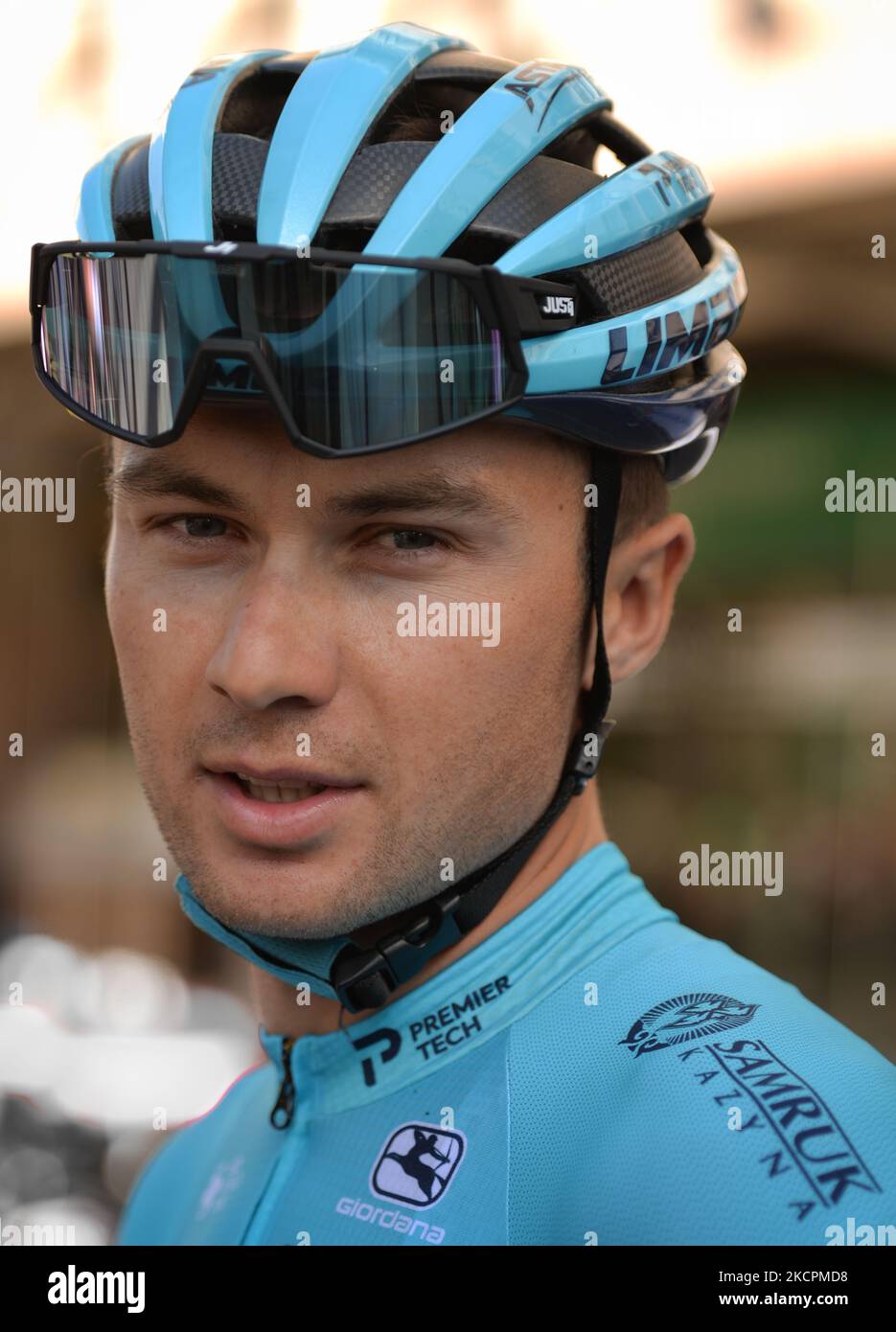 Alexey Lutsenko of Kazakhstan and Astana Team at the start of the
