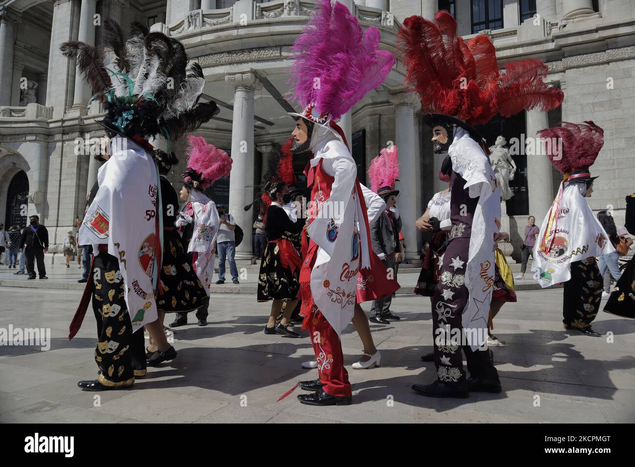 Dancers from Tlaxcala and Puebla, perform the Dance of the Huehues in