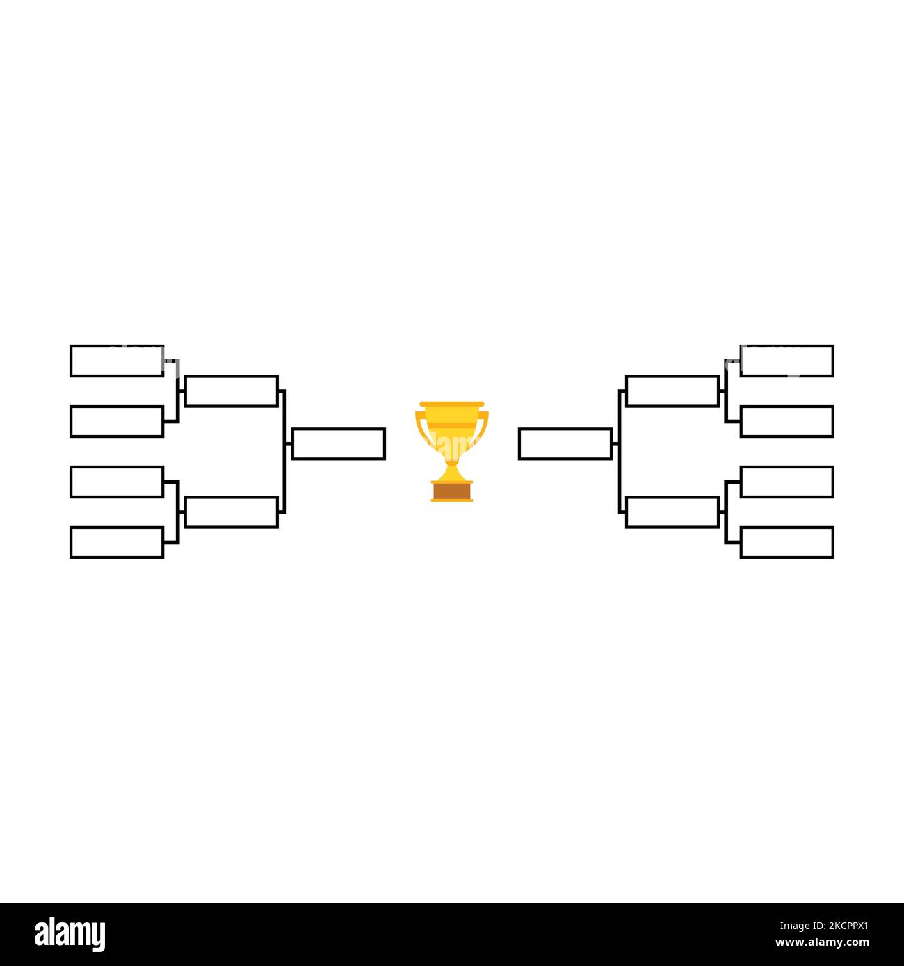 Set of Bracket sport tournament, blank elimination event sign, playoff match vector illustration . Stock Vector