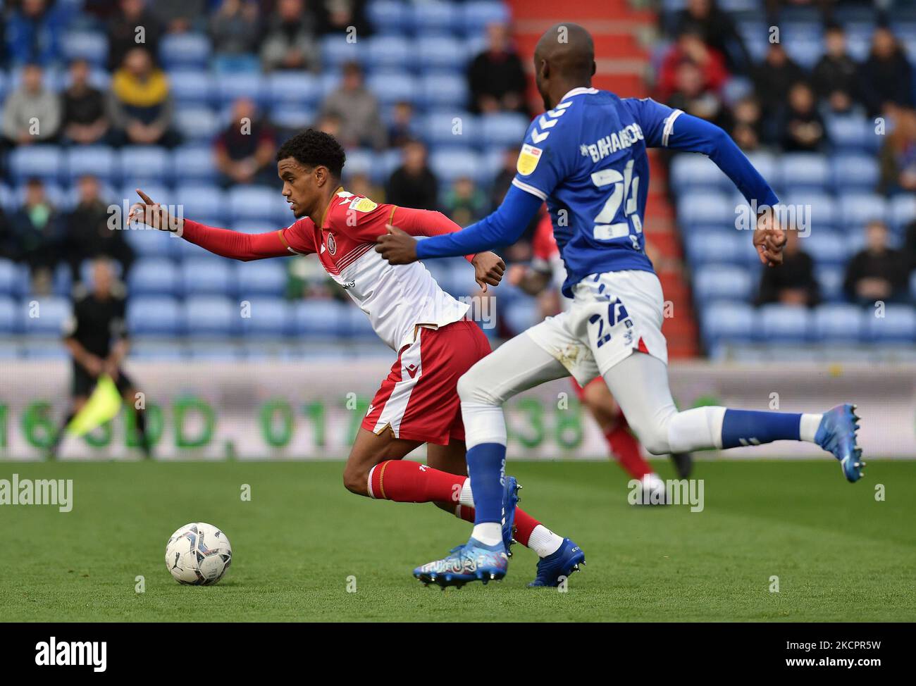 Terence Vancooten of Stevenage Football Club during the Sky Bet League 2 match between Oldham Athletic and Stevenage at Boundary Park, Oldham on Saturday 16th October 2021. (Photo by Eddie Garvey/MI News/NurPhoto) Stock Photo