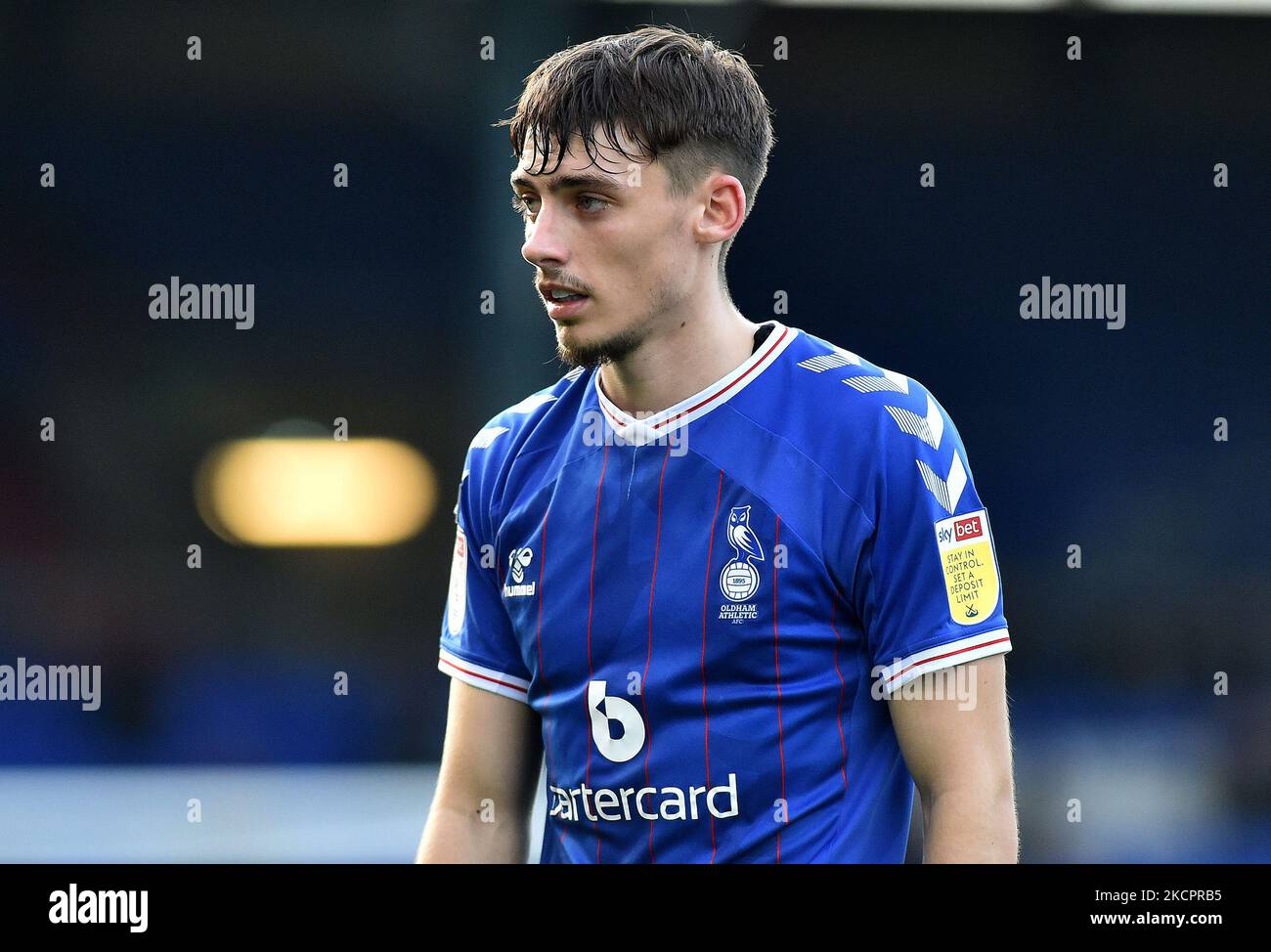 Oldham Athletic's Jamie Bowden during the Sky Bet League 2 match between Oldham Athletic and Stevenage at Boundary Park, Oldham on Saturday 16th October 2021. (Photo by Eddie Garvey/MI News/NurPhoto) Stock Photo