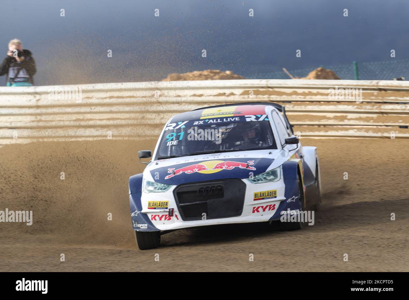 Enzo IDE (BEL) in Audi S1 of KYB EKS JC in action during World RX of Portugal 2021, at Montalegre International Circuit, on 17 October, 2021 in Montalegre, Portugal. (Photo by Paulo Oliveira / NurPhoto) Stock Photo