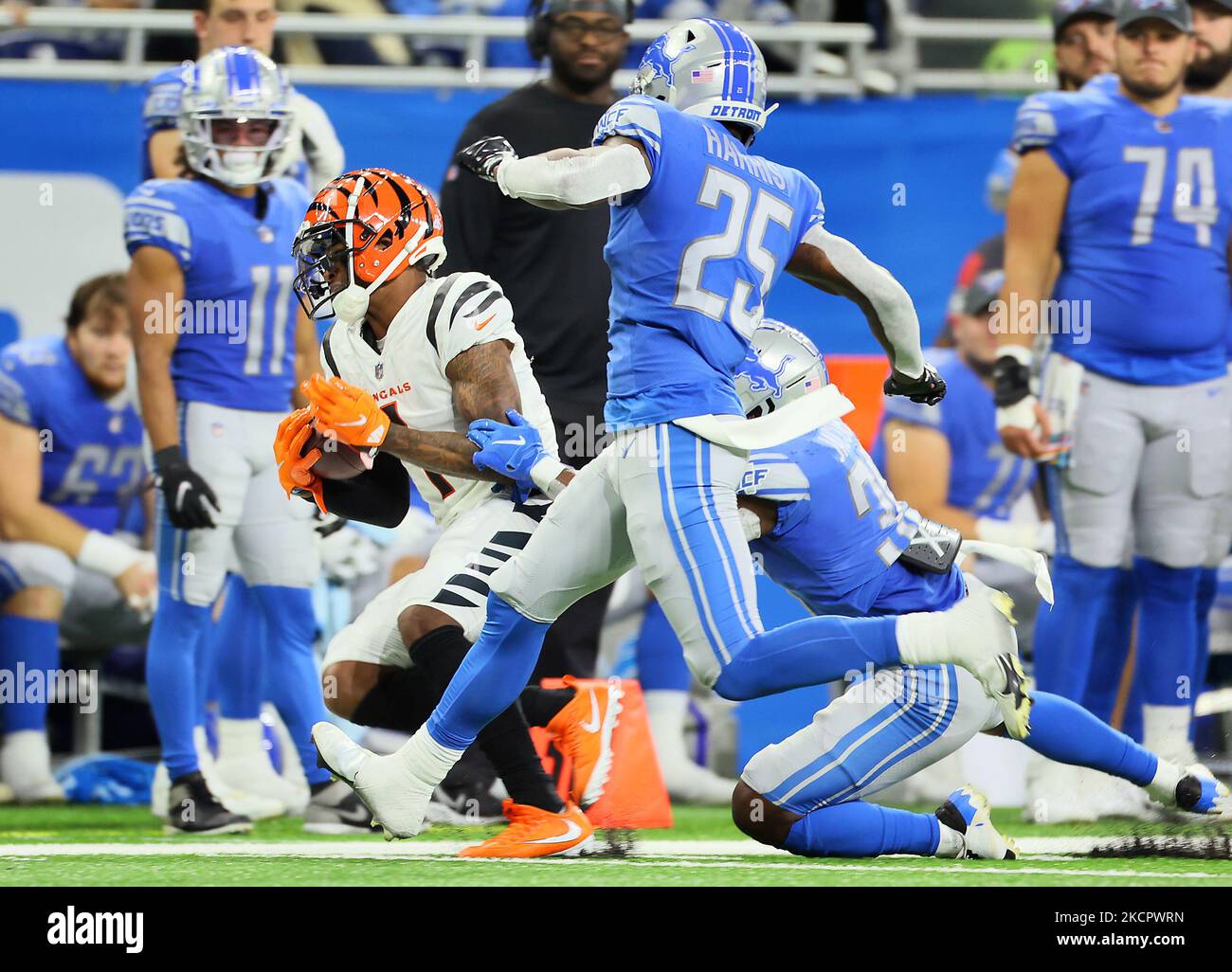 DETROIT, MI - NOVEMBER 24: Detroit Lions Cornerback (39) Jerry Jacobs  before the game between Buffalo Bills and Detroit Lions on November 24,  2022 in Detroit, MI (Photo by Allan Dranberg/CSM/Sipa USA)(Credit