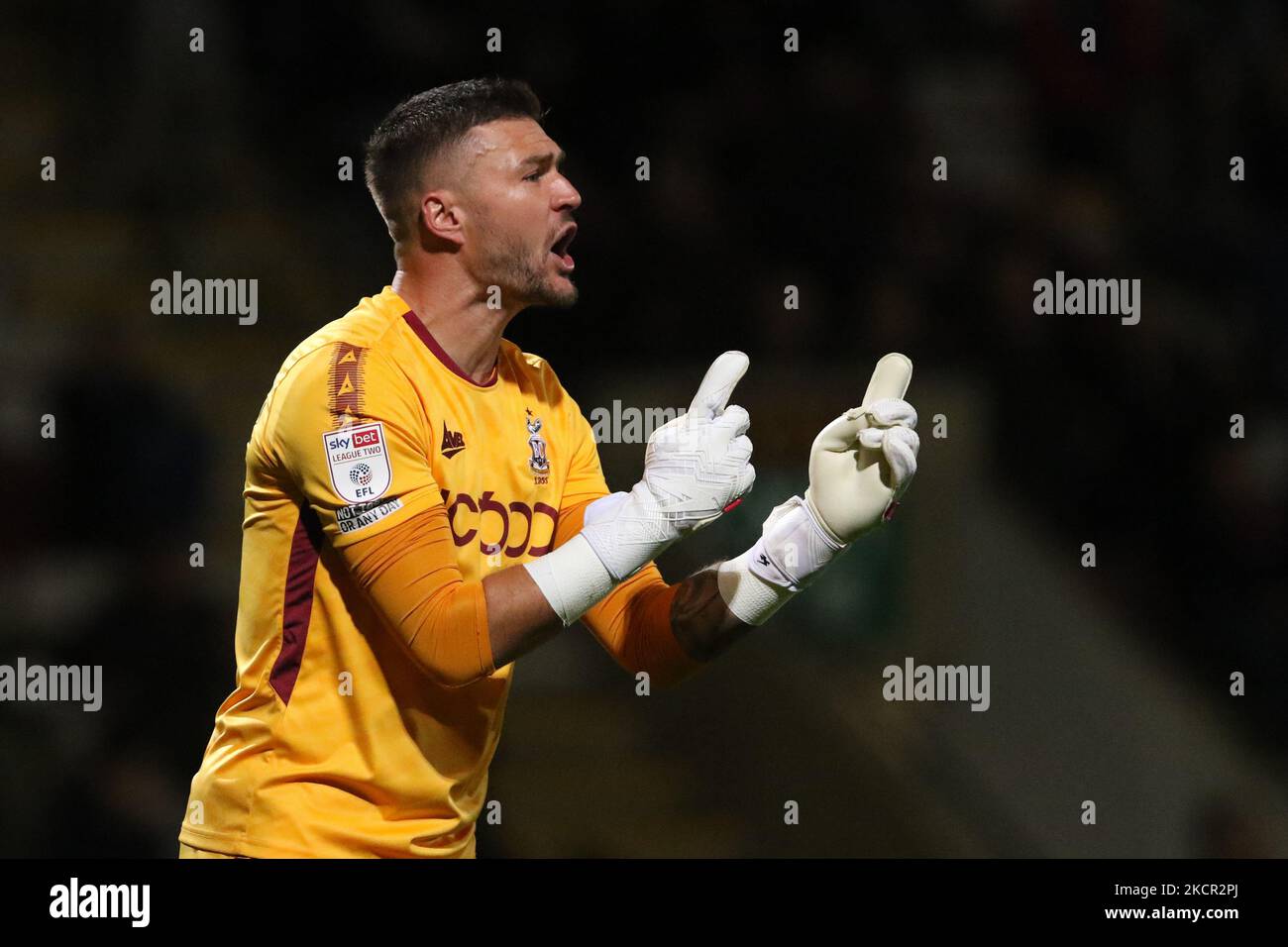 Richard O'Donnell of Bradford City seen during the Sky Bet League 2 match between Bradford City and Hartlepool United at the Coral Windows Stadium, Bradford on Tuesday 19th October 2021. (Photo by Will Matthews/MI News/NurPhoto) Stock Photo