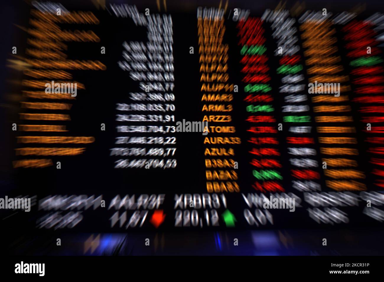 The Ibovespa, the main index of the Brazilian stock exchange, fell 3.28% this Tuesday, on October 19, 2021, in Sao Paulo, Brazil (Photo by Cris Faga/NurPhoto) Stock Photo