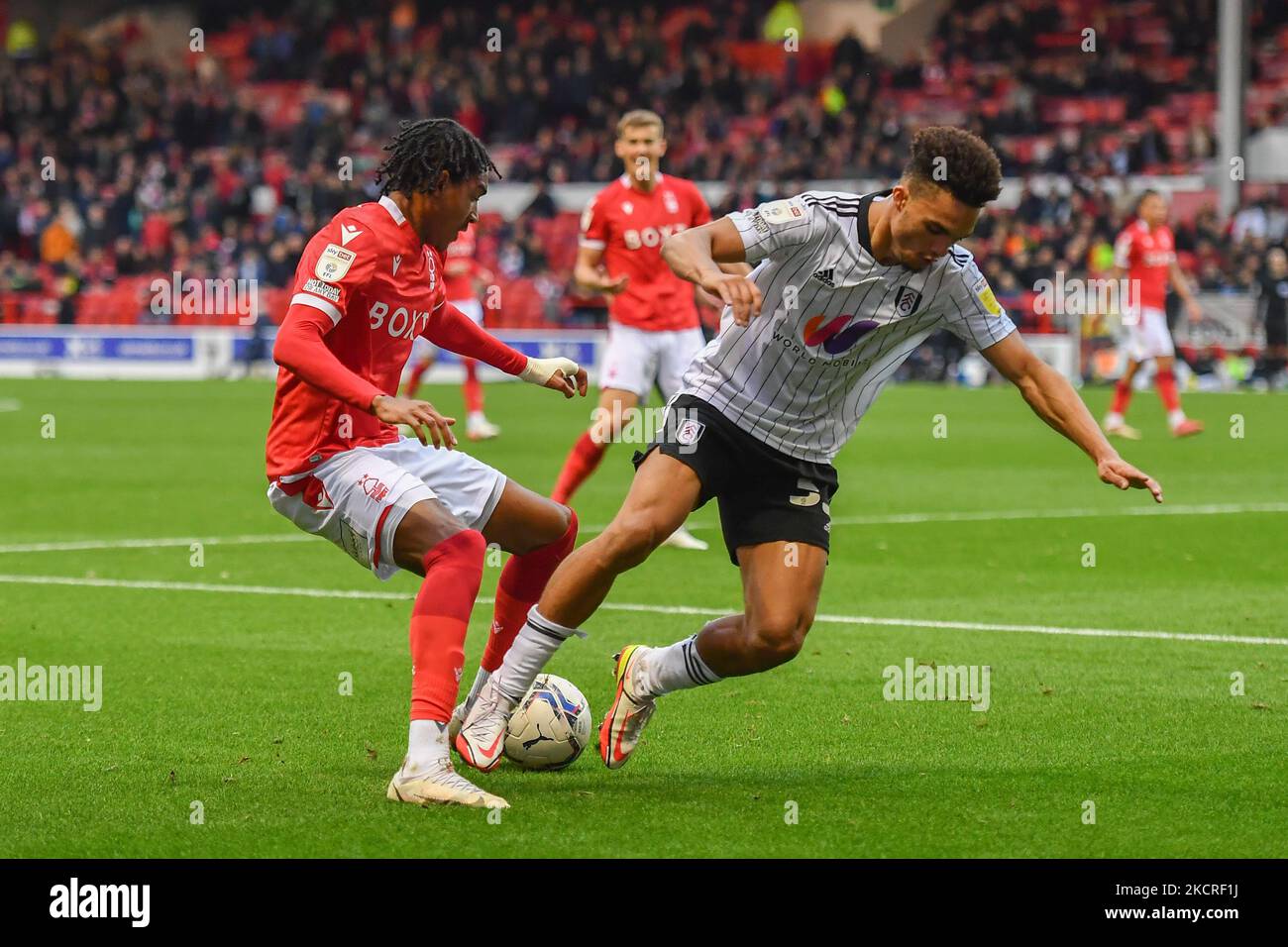 Antonee Robinson of Fulham FC battles for possession against News Photo  - Getty Images