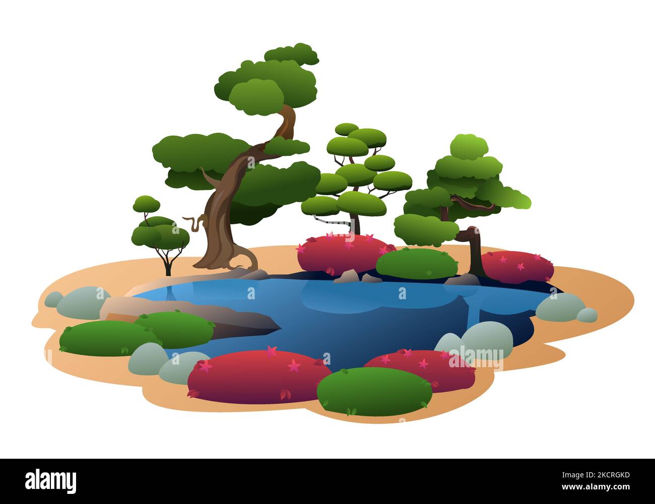 Flower garden bed Stock Vector Images Alamy