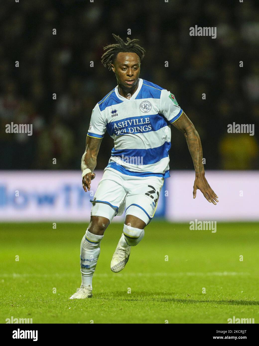 QPRâ€™s Moses Odubajo during the Carabao Cup match between Queens Park Rangers and Sunderland at the Kiyan Prince Foundation Stadium., London on Tuesday 26th October 2021. (Photo by Ian Randall/MI News/NurPhoto) Stock Photo