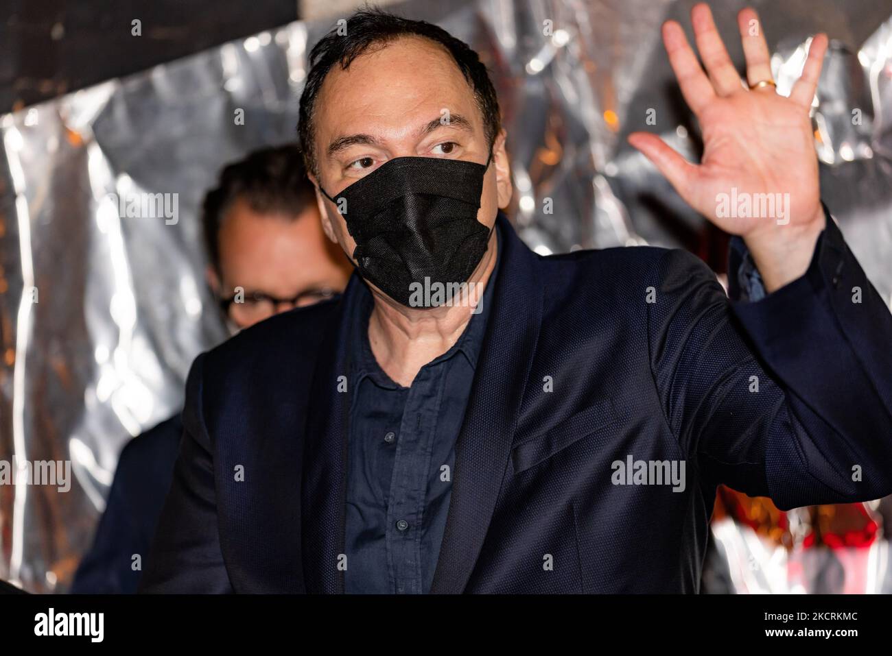 Quentin Tarantino attends Che Tempo Che Fa Tv Show on October 17, 2021 in Milan, Italy. (Photo by Alessandro Bremec/NurPhoto) Stock Photo