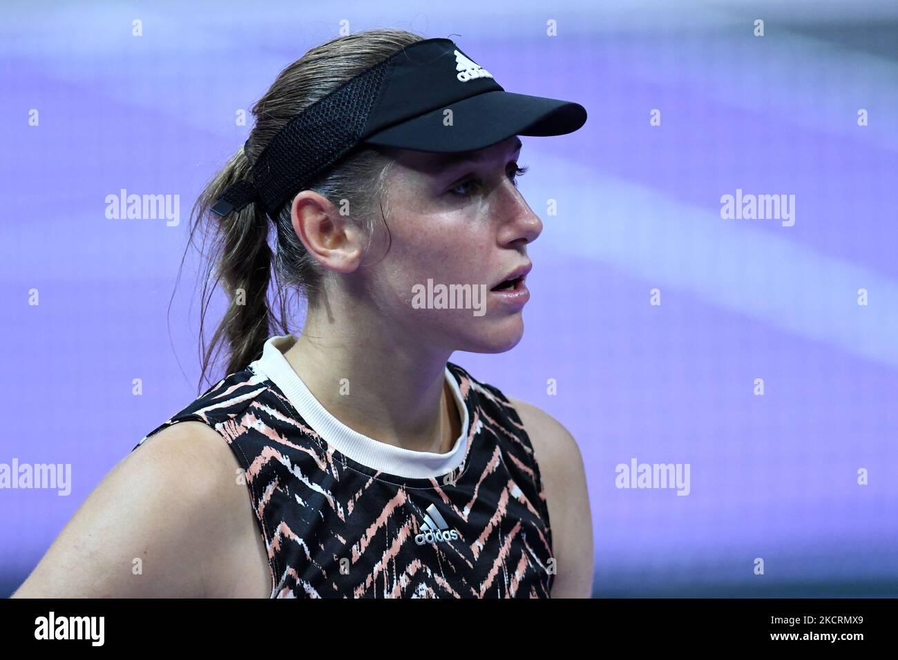 Portrait of Kaja Juvan during her game against Jaquelin Cristian on the