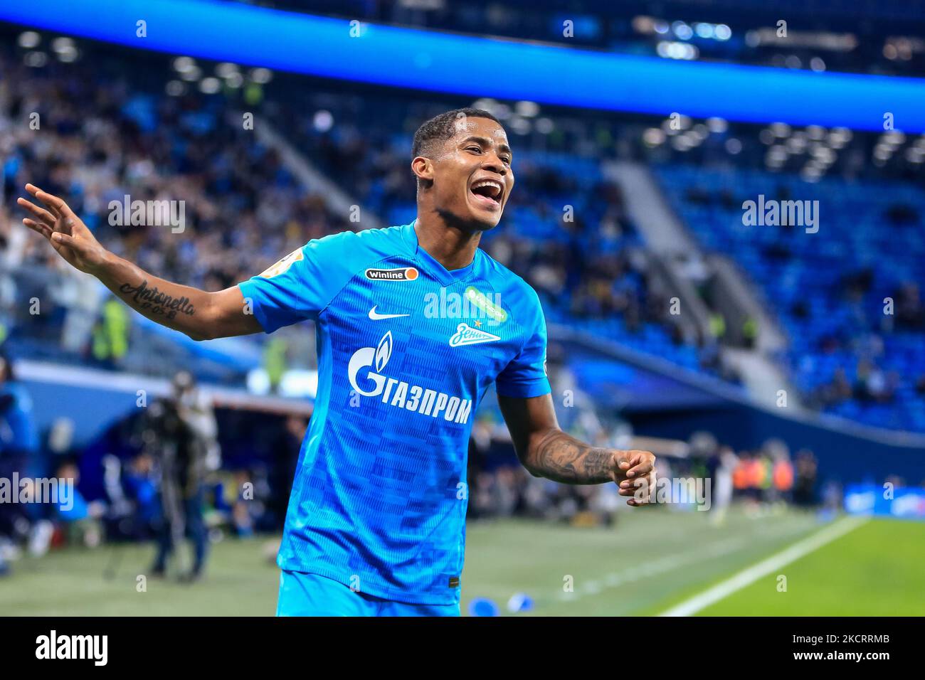 Wilmar Barrios of Zenit St. Petersburg during the Russian Premier League match between FC Zenit Saint Petersburg and FC Dynamo Moscow on October 29, 2021 at Gazprom Arena in Saint Petersburg, Russia. (Photo by Mike Kireev/NurPhoto) Stock Photo