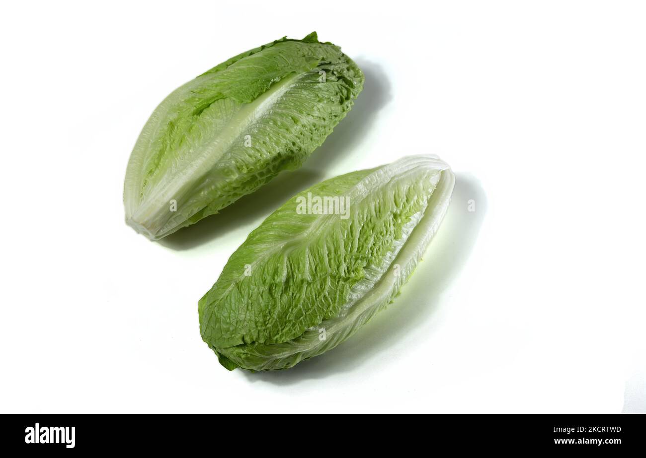 romaine lettuce isolated on white Stock Photo