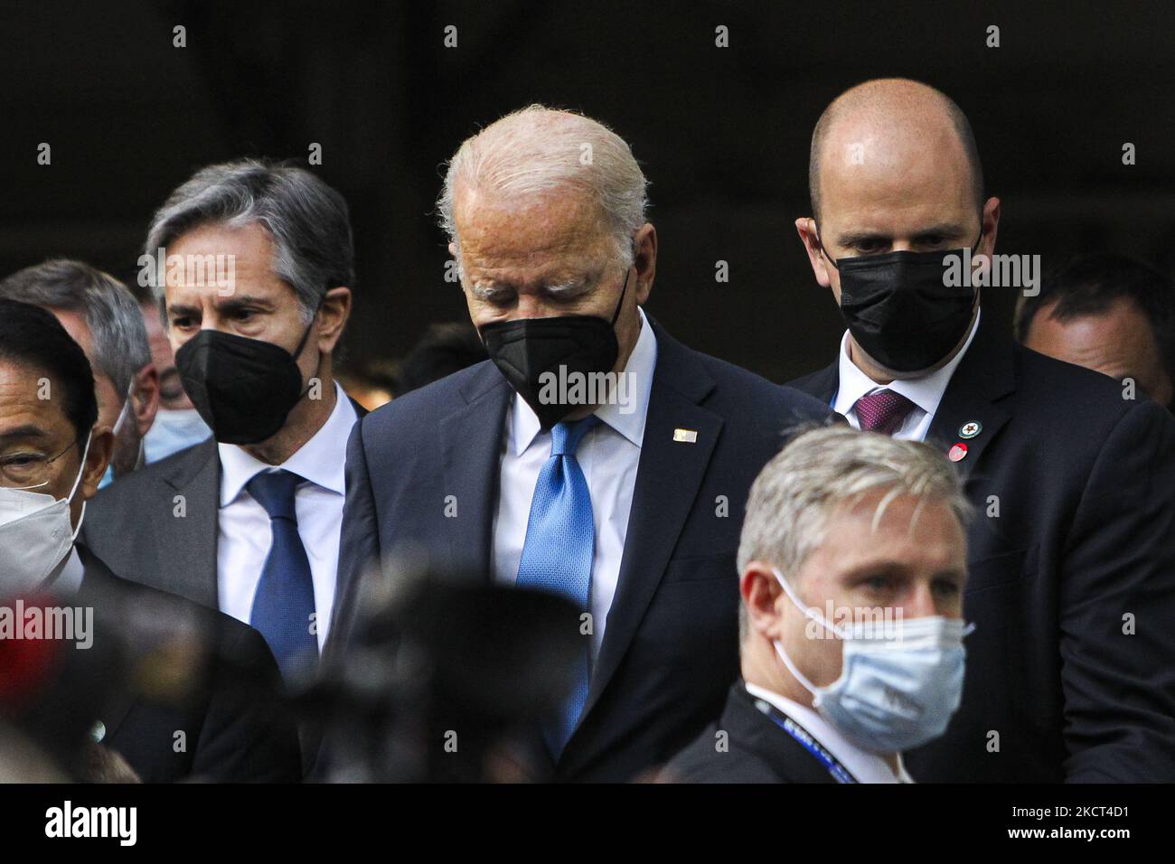 President of The United States Joe Biden arrives on day three of the COP 26 United Nations Climate Change Conference on November 02, 2021 in Glasgow, Scotland. (Photo by Ewan Bootman/NurPhoto) Stock Photo