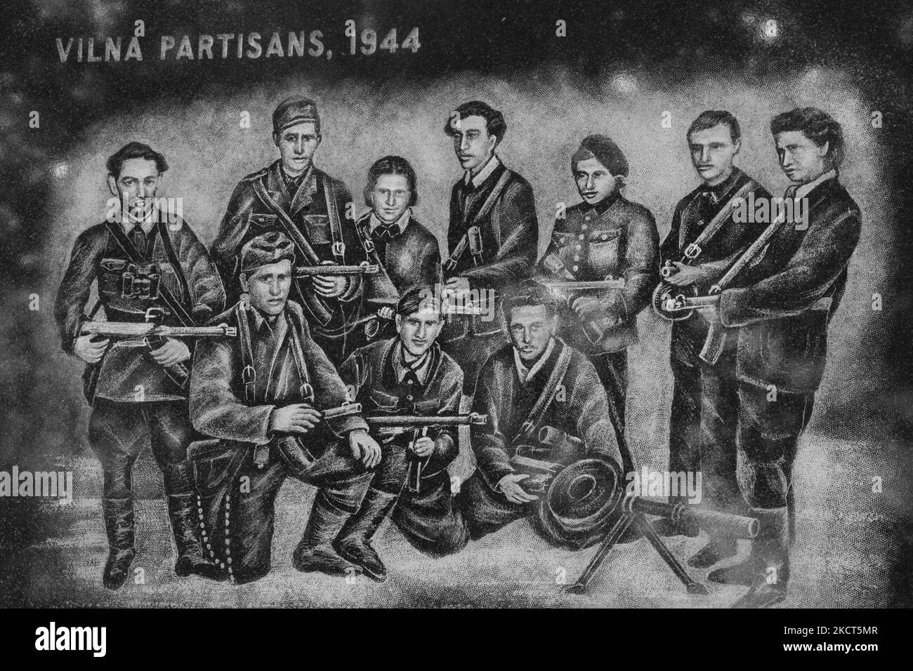 Etching at the Holocaust Memorial in Toronto, Canada depicting the