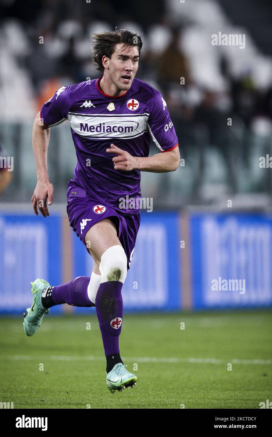 Fiorentina forward Dusan Vlahovic (9) in action during the Serie A