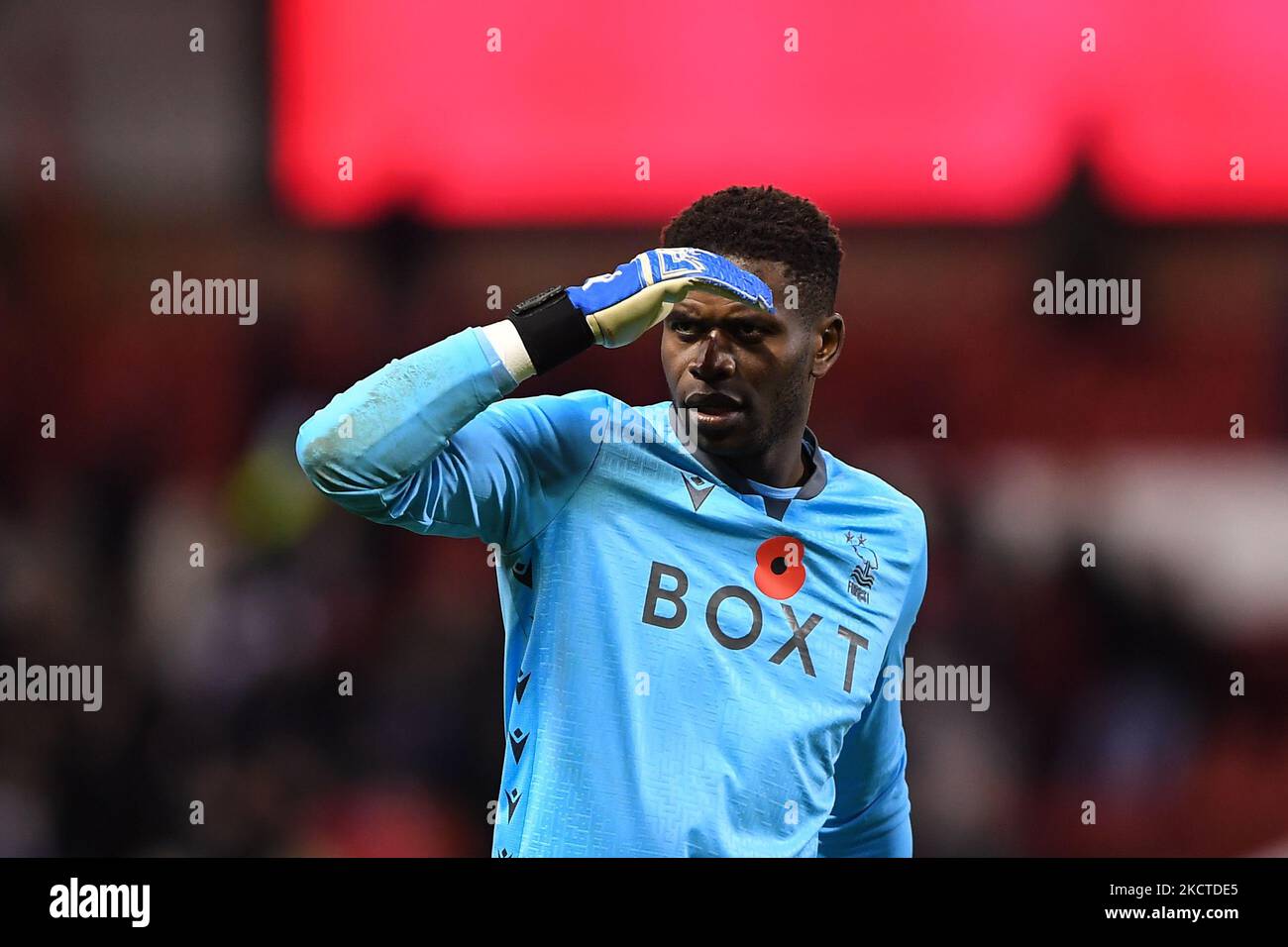 Nottingham Forest goalkeeper Brice Samba during the Sky Bet ...