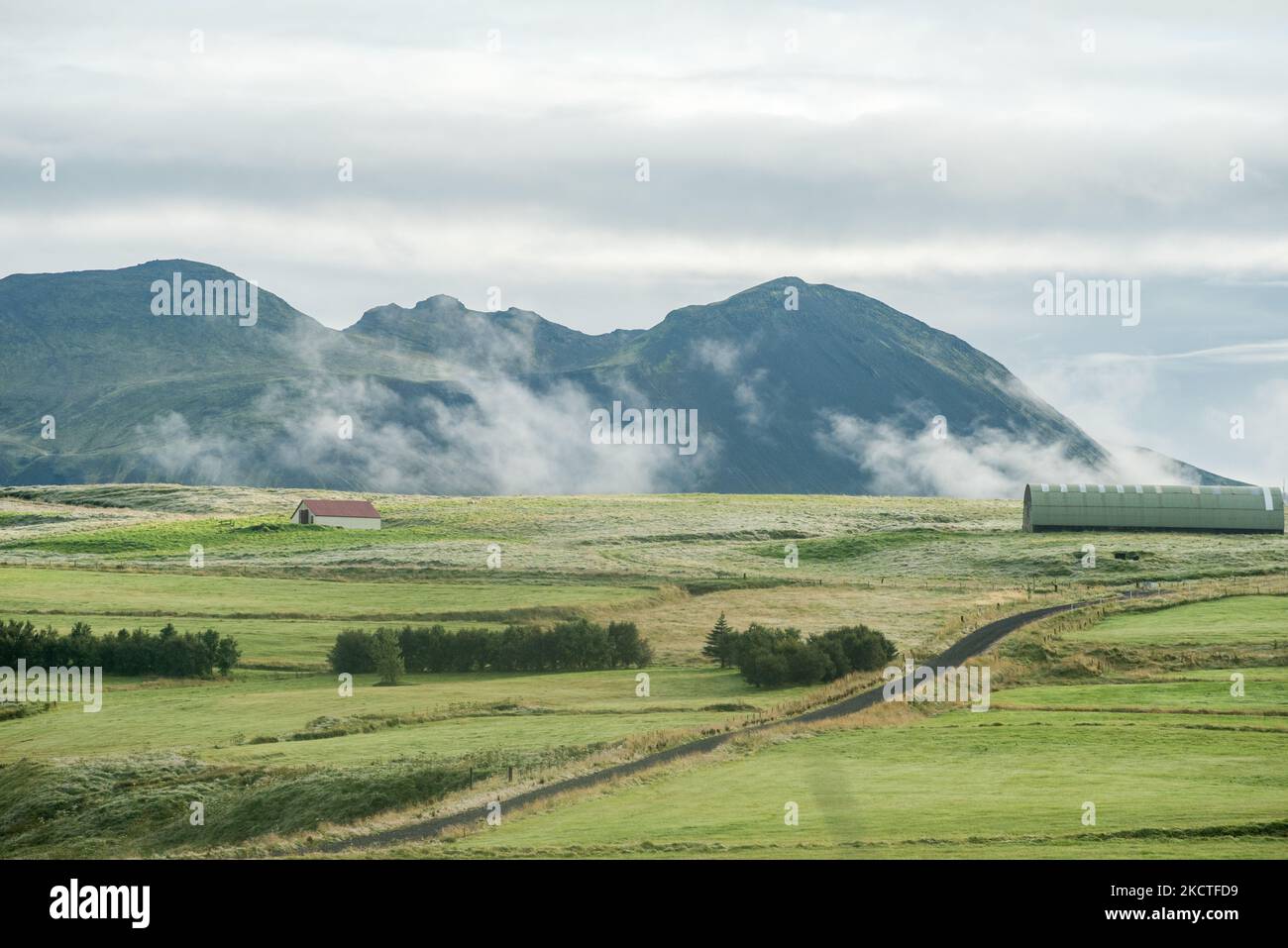 Hlidarendi countryside - renown from the Icelandic saga of Njal describing events between 960 and 1020 Stock Photo