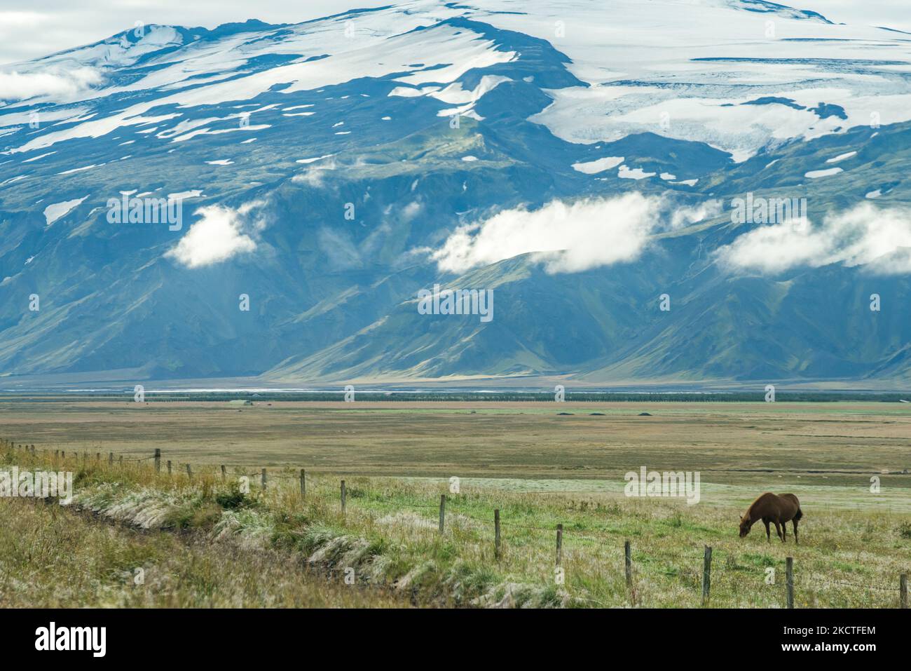 Hlidarendi countryside - renown from the Icelandic saga of Njal describing events between 960 and 1020 Stock Photo