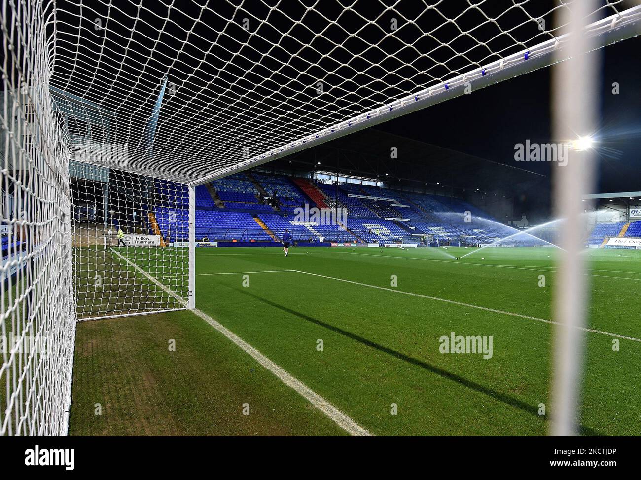 General view of Prenton Park before the EFL Trophy match between Tranmere Rovers and Oldham Athletic at Prenton Park, Birkenhead on Tuesday 9th November 2021. (Photo by Eddie Garvey/MI News/NurPhoto) Stock Photo
