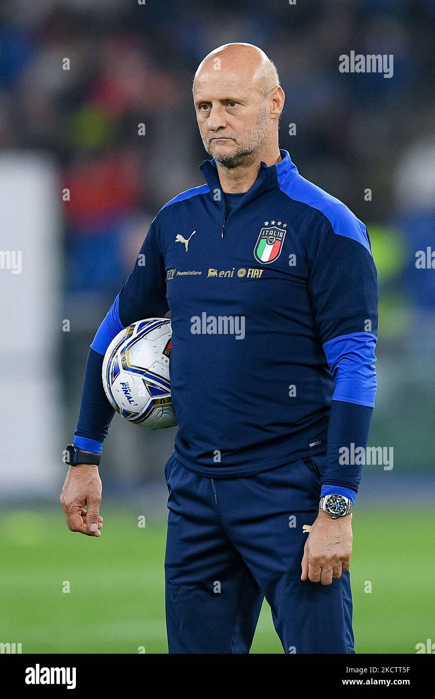 Attilio Lombardo of Italy during the World Cup 2022 qualifier football match between Italy and Switzerland at Stadio Olimpico, Rome, Italy on 12 November 2021. (Photo by Giuseppe Maffia/NurPhoto) Stock Photo