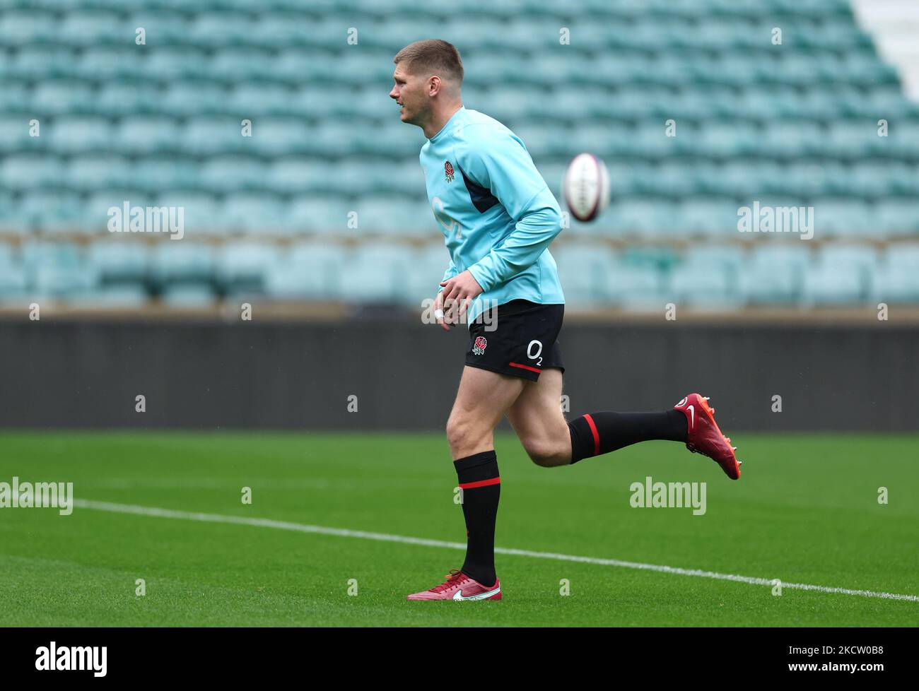 England's Owen Farrell during a captain's run at Twickenham Stadium ...