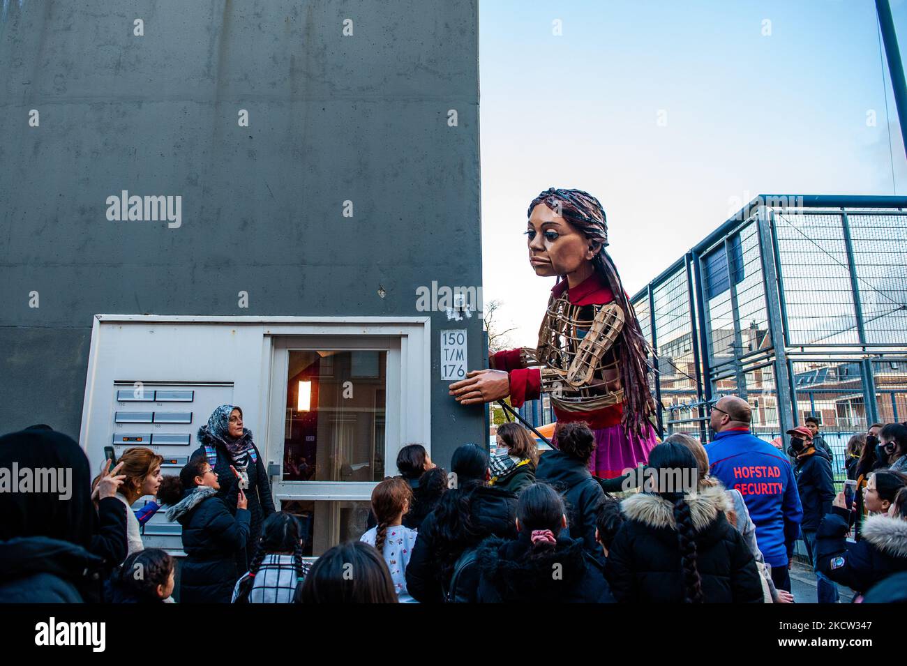 The giant puppet 'Little Amal', a nine-year-old Syrian refugee girl and ...